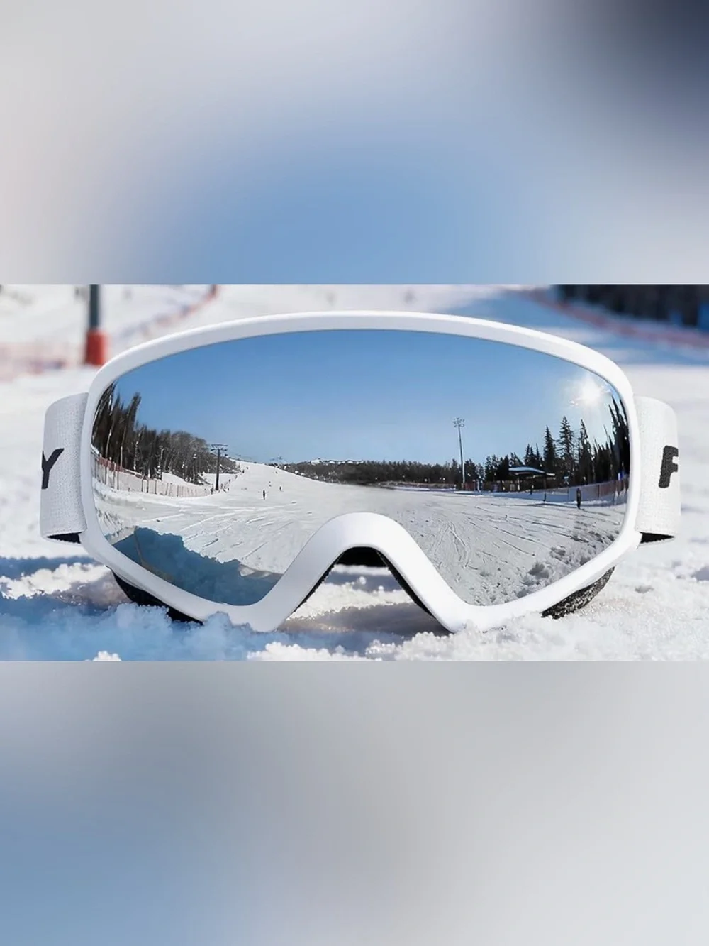 Findway Youth White Ski Goggles